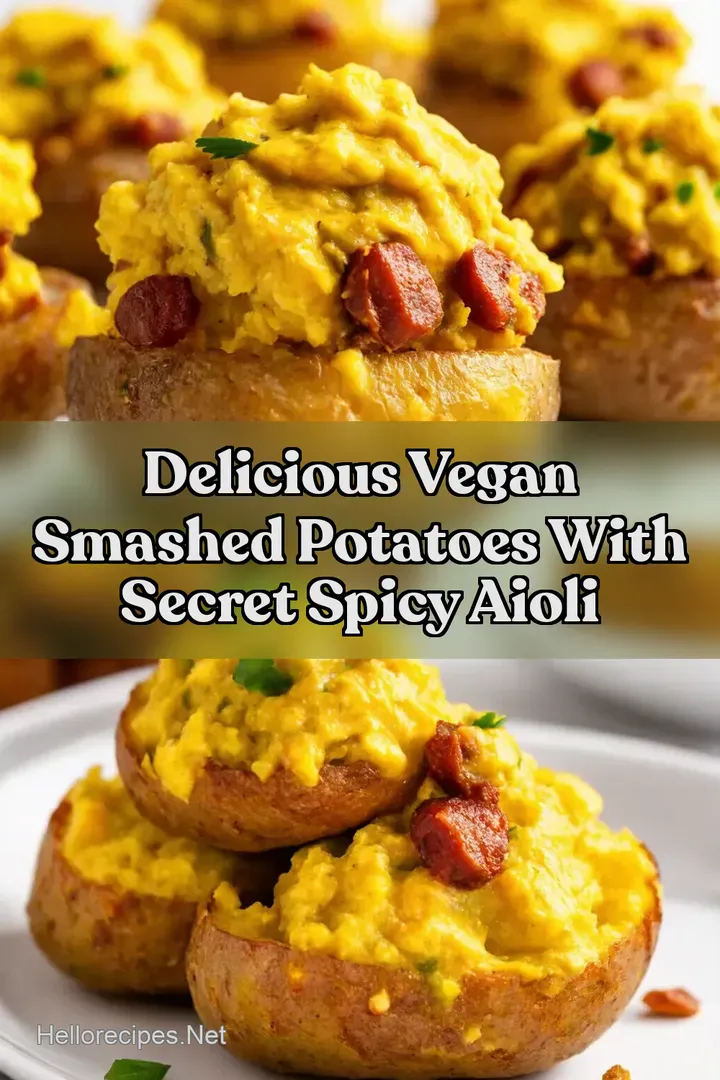 Delicious Vegan Smashed Potatoes with Secret Spicy Aioli