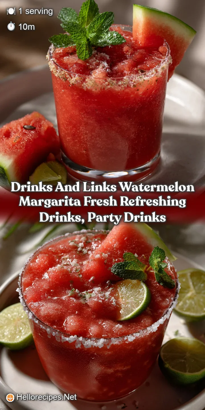 Drinks and Links Watermelon Margarita Fresh Refreshing Drinks Party Drinks