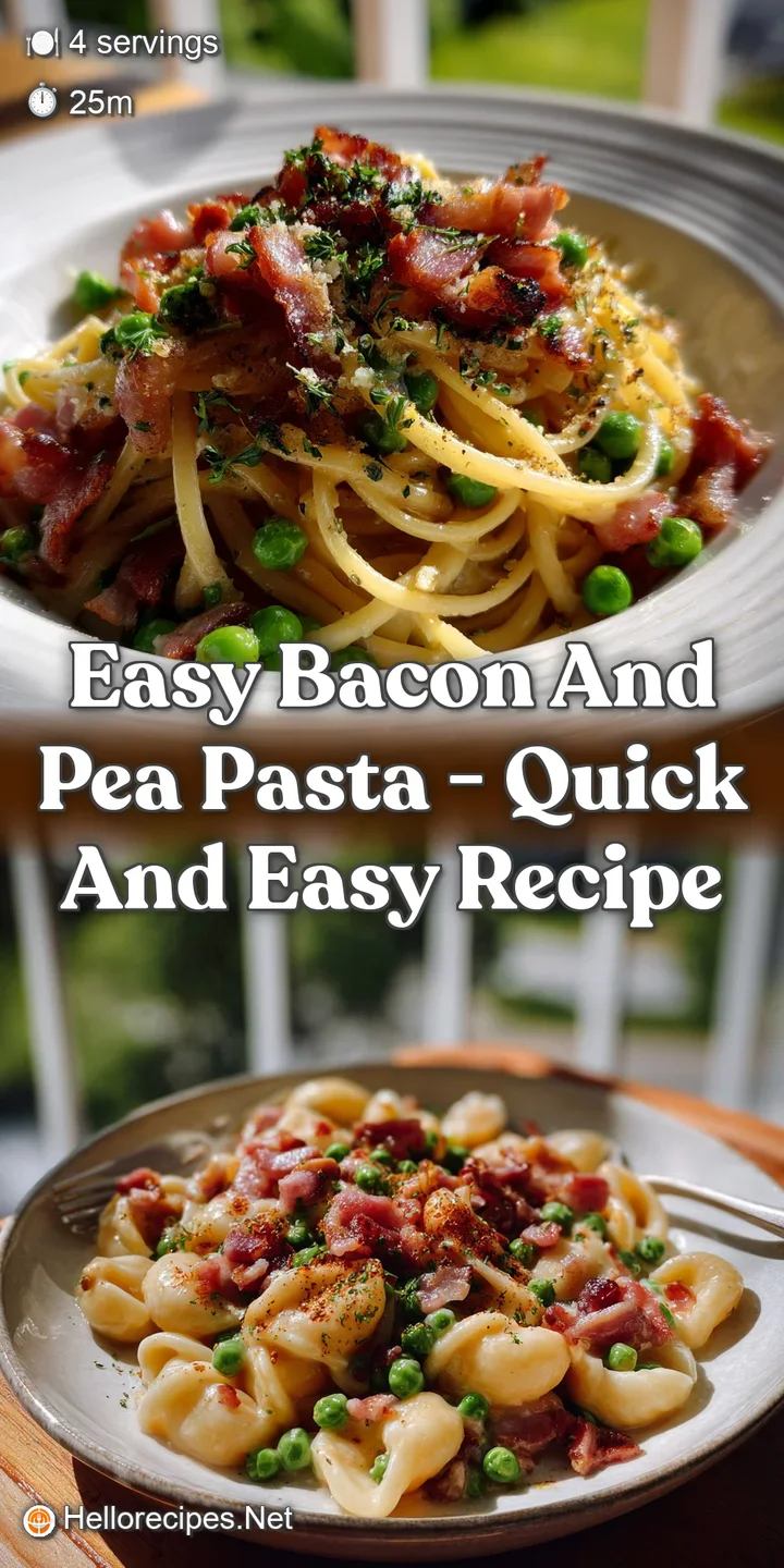 Easy Bacon and Pea Pasta - Quick and Easy Recipe