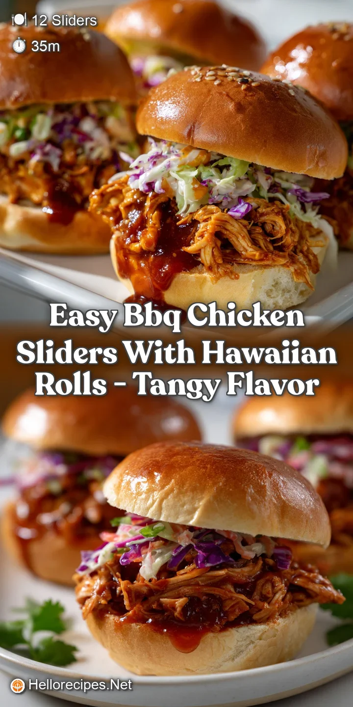 Easy BBQ Chicken Sliders with Hawaiian Rolls - Tangy Flavor