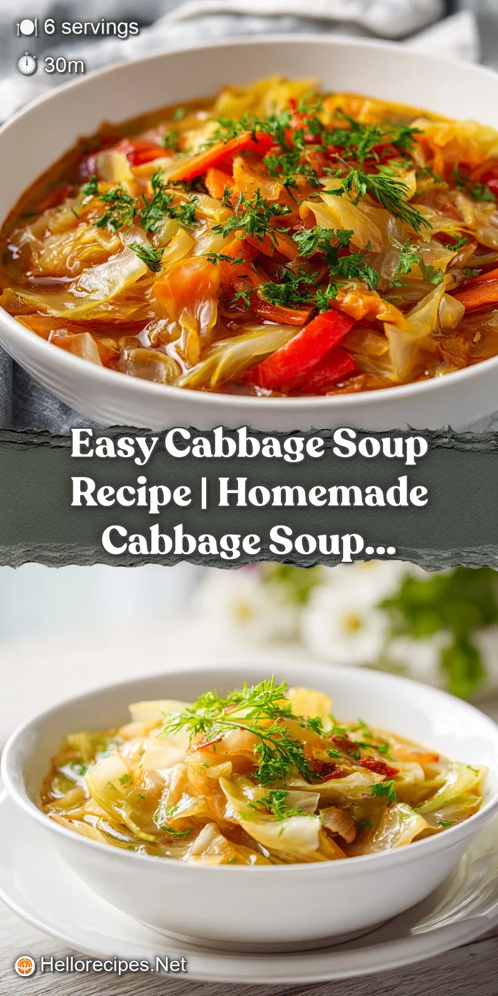 Close-up reveals tender shredded cabbage and colorful bits of carrot in shimmering broth. Savory aromas seem to drift from...