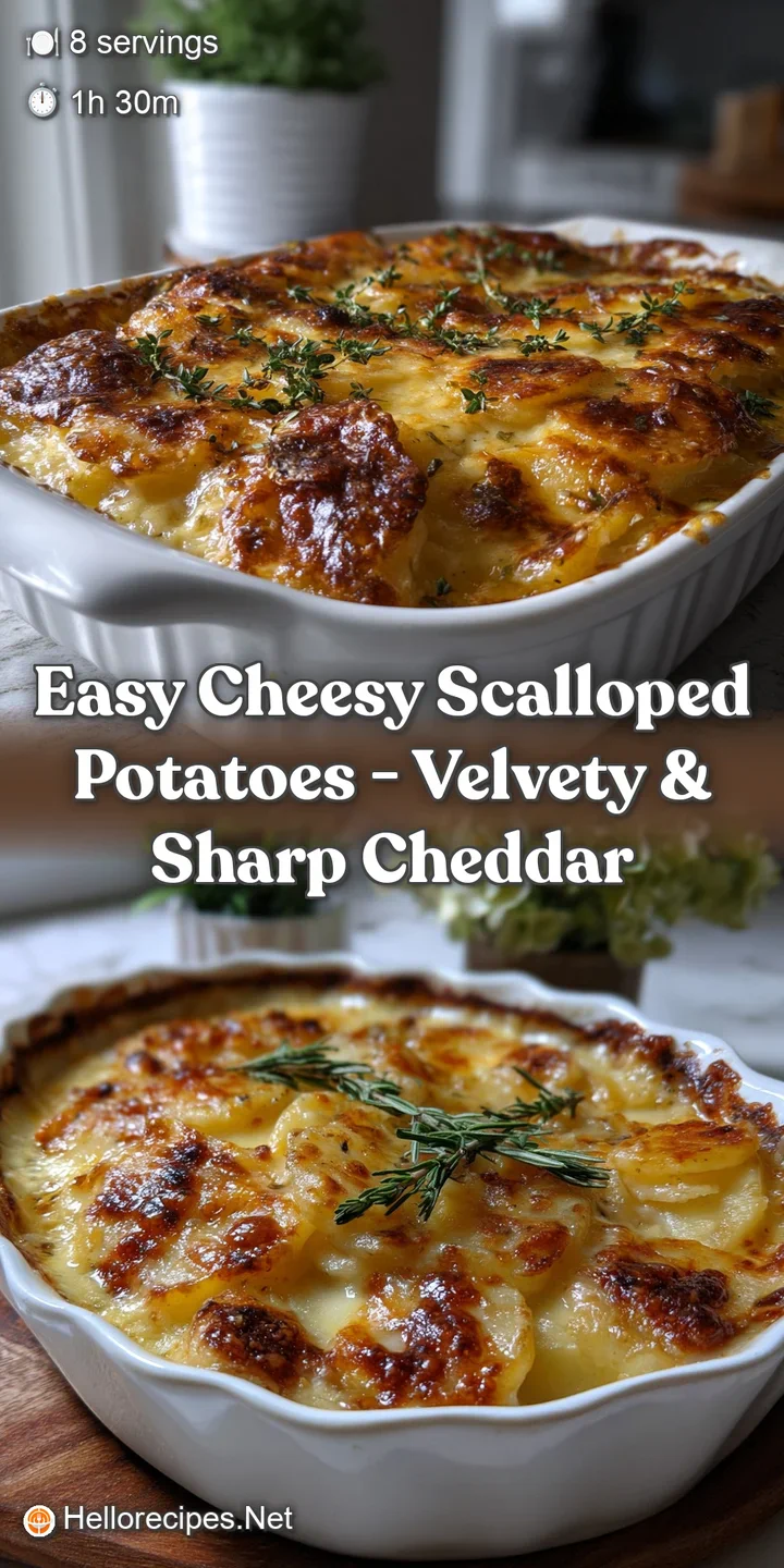 Easy Cheesy Scalloped Potatoes - Velvety & Sharp Cheddar
