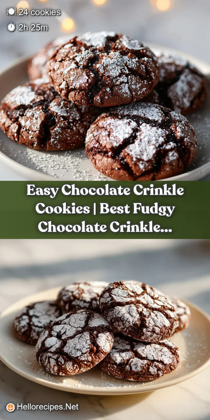 Close-up of a fudgy chocolate crinkle cookie with a cracked, powdered sugar surface and chewy texture.