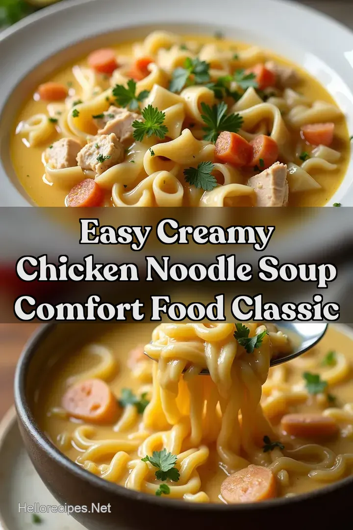Easy Creamy Chicken Noodle Soup Comfort Food Classic