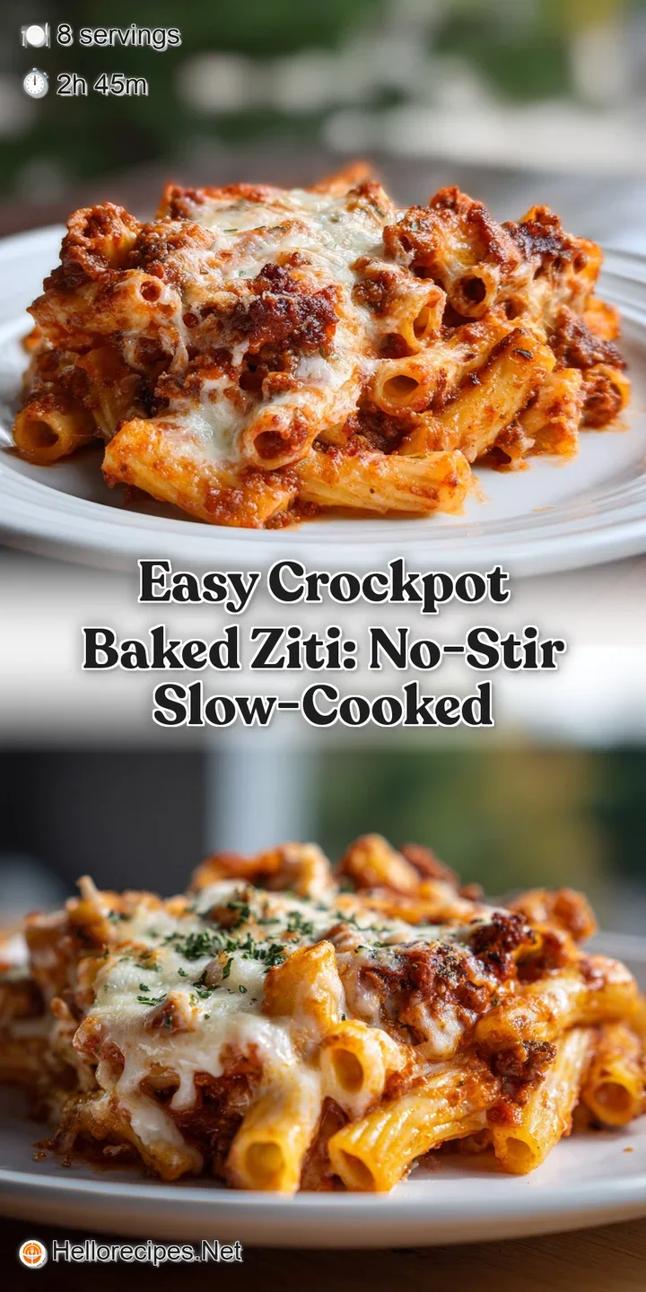 Close-up of cheesy baked ziti. Bubbling mozzarella with browned spots contrasts with smooth, saucy pasta spirals.