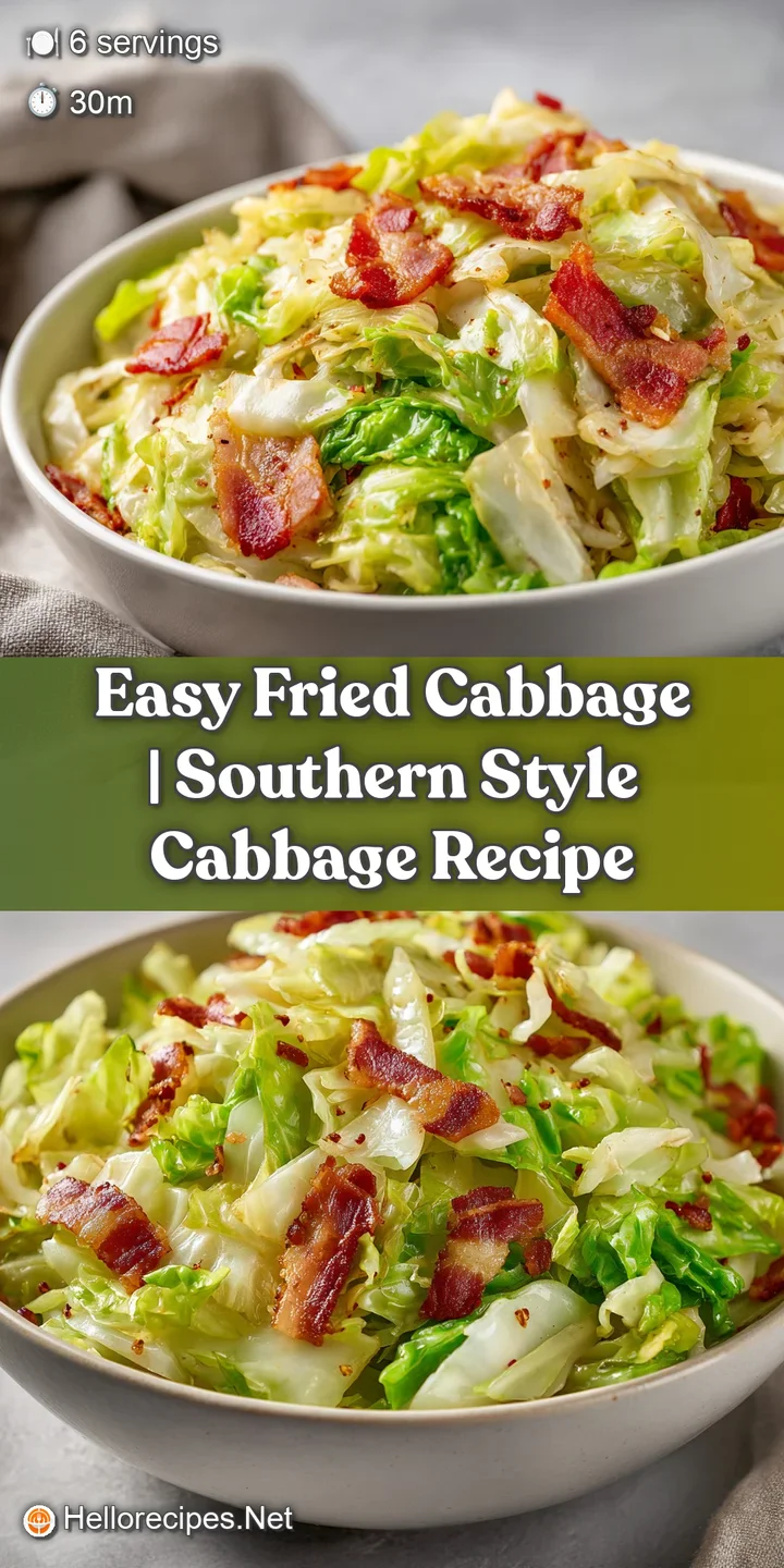 Close-up shows glistening strands of cabbage interspersed with savory bacon pieces, hints of black pepper, and subtle char.