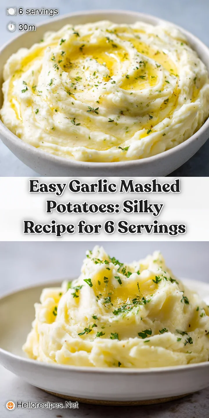 Close-up of creamy mashed potatoes, steam rising, highlighting buttery pools and bits of garlic. Soft, comforting texture ...