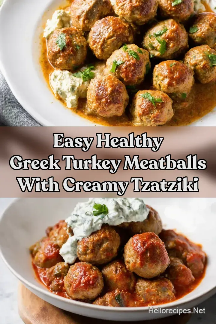 Easy Healthy Greek Turkey Meatballs with Creamy Tzatziki