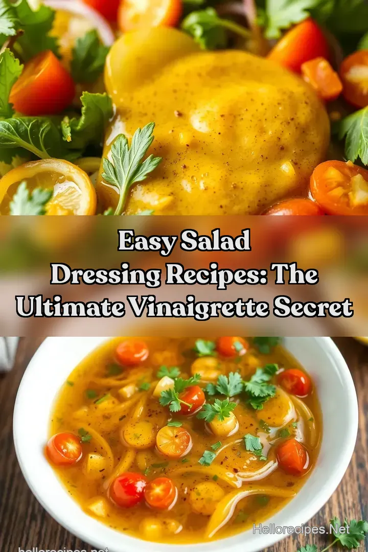 Easy Salad Dressing Recipes: The Ultimate Vinaigrette Secret : PIN FOR LATER Easy Salad Dressing Recipes: The Ultimate Vinaigrette Secret