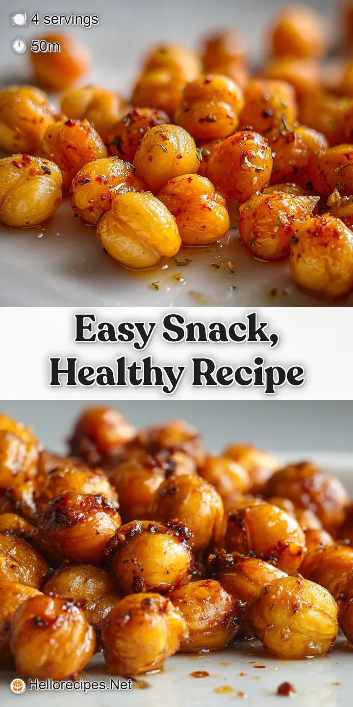 Close-up of ultra-crispy roasted chickpeas, showcasing their rough texture and savory spice blend, hints of golden brown a...