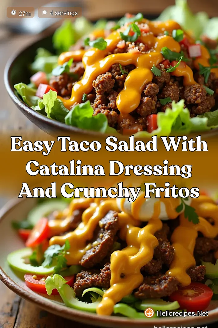 Easy Taco Salad with Catalina Dressing and Crunchy Fritos