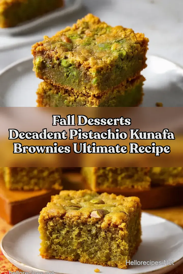 Fall Desserts Decadent Pistachio Kunafa Brownies Ultimate Recipe