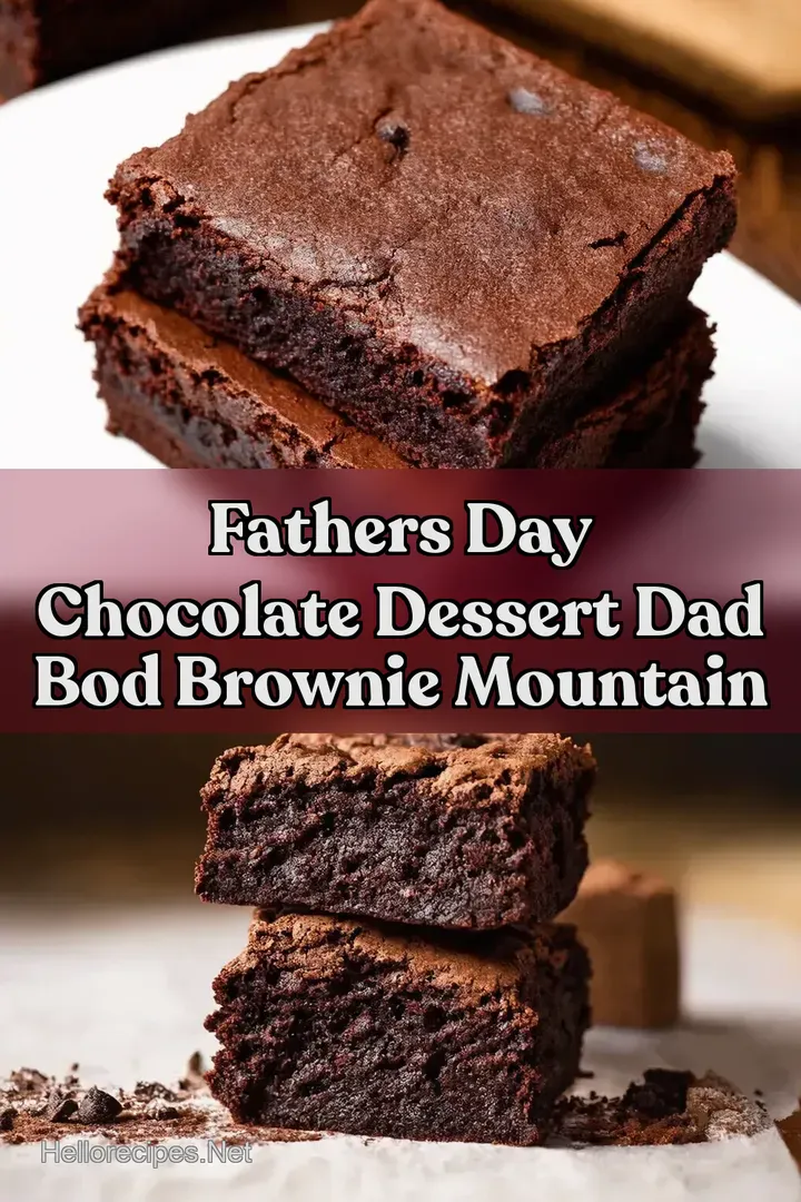 Fathers Day Chocolate Dessert Dad Bod Brownie Mountain