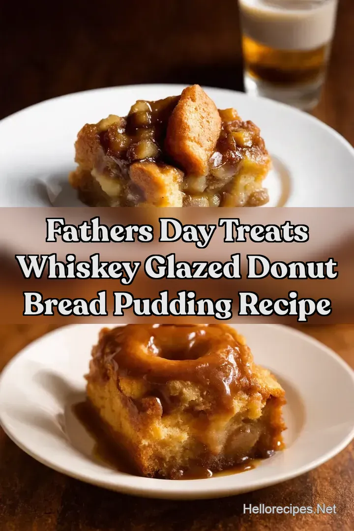 Fathers day treats Whiskey Glazed Donut Bread Pudding recipe