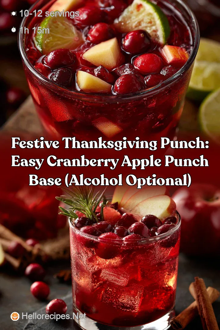 Festive Thanksgiving Punch: Easy Cranberry Apple Punch Base (Alcohol Optional)