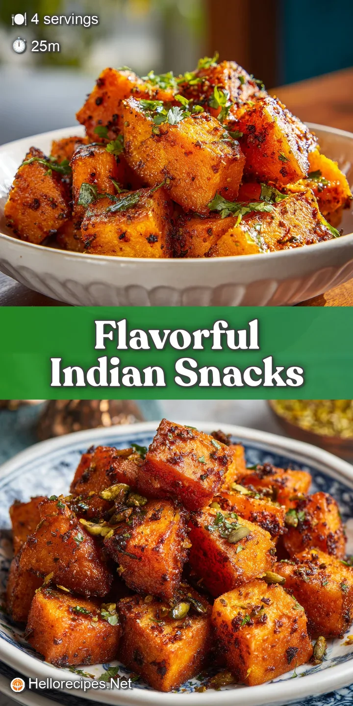 Close-up of tender, spiced sweet potato chunks, showcasing the caramelized edges and vibrant color from chili powder and t...