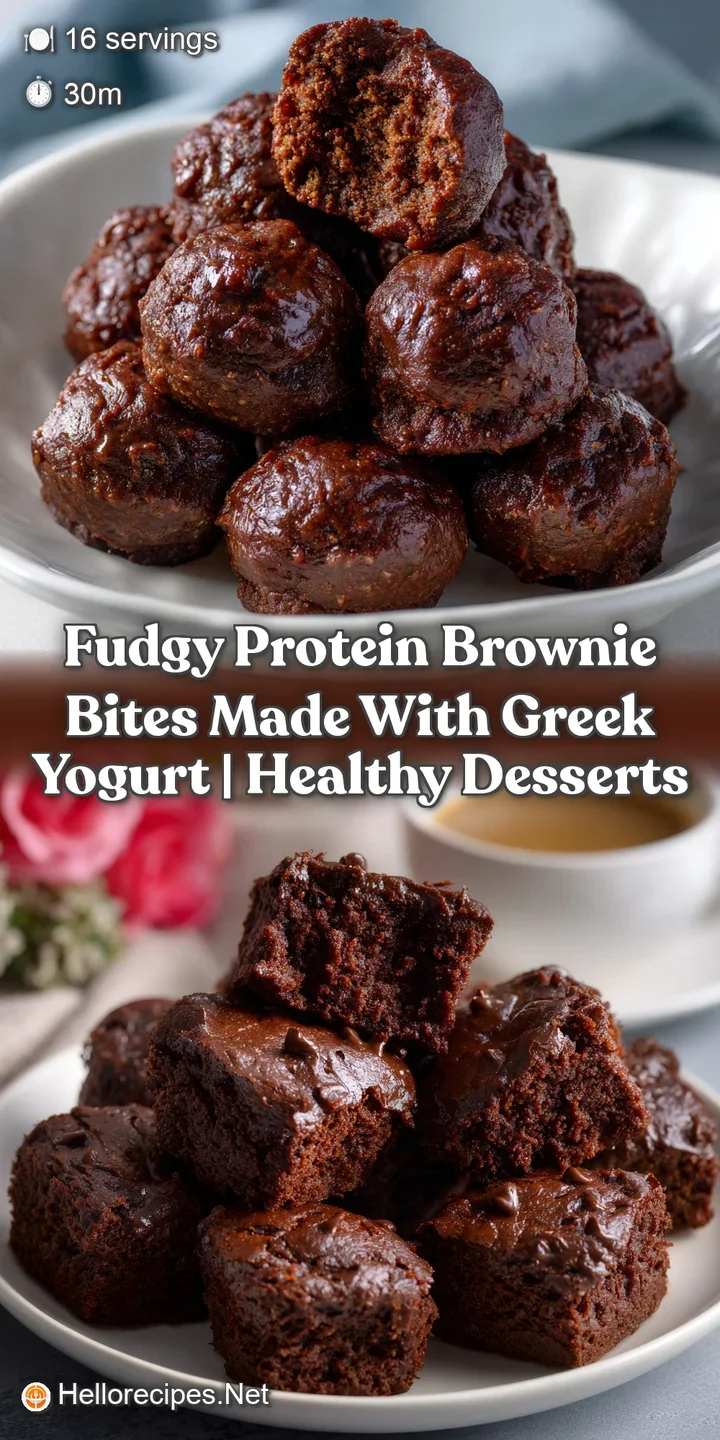 Fudgy Protein Brownie Bites Made With Greek Yogurt | Healthy Desserts