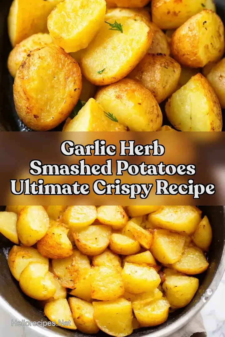 Garlic Herb Smashed Potatoes Ultimate Crispy Recipe : PIN FOR LATER Garlic Herb Smashed Potatoes Ultimate Crispy Recipe