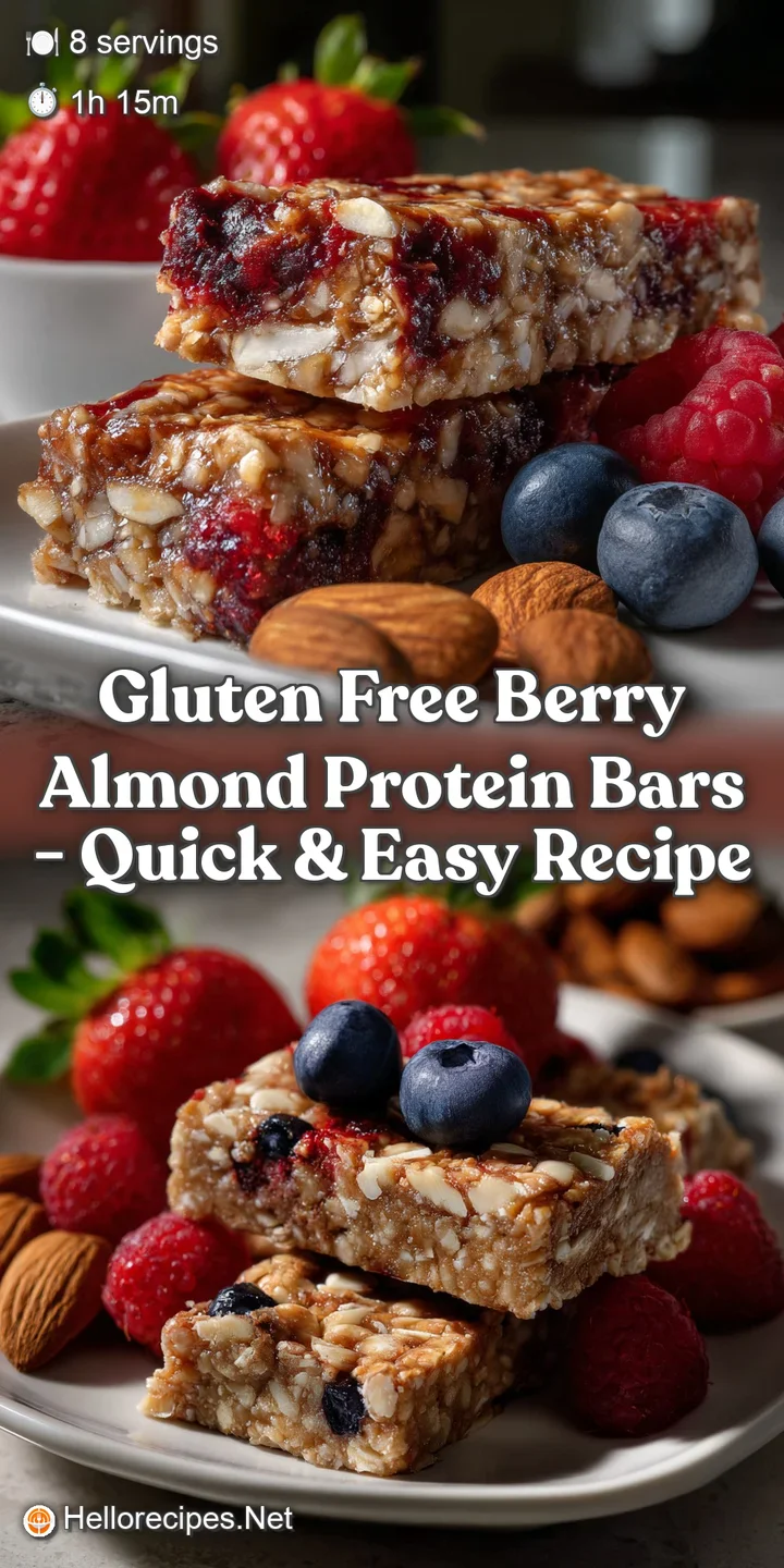 Gluten Free Berry Almond Protein Bars - Quick & Easy Recipe