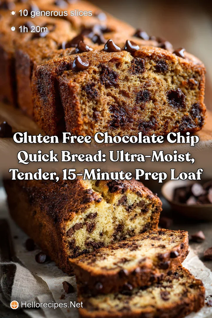 Gluten Free Chocolate Chip Quick Bread: Ultra-Moist Tender 15-Minute Prep Loaf