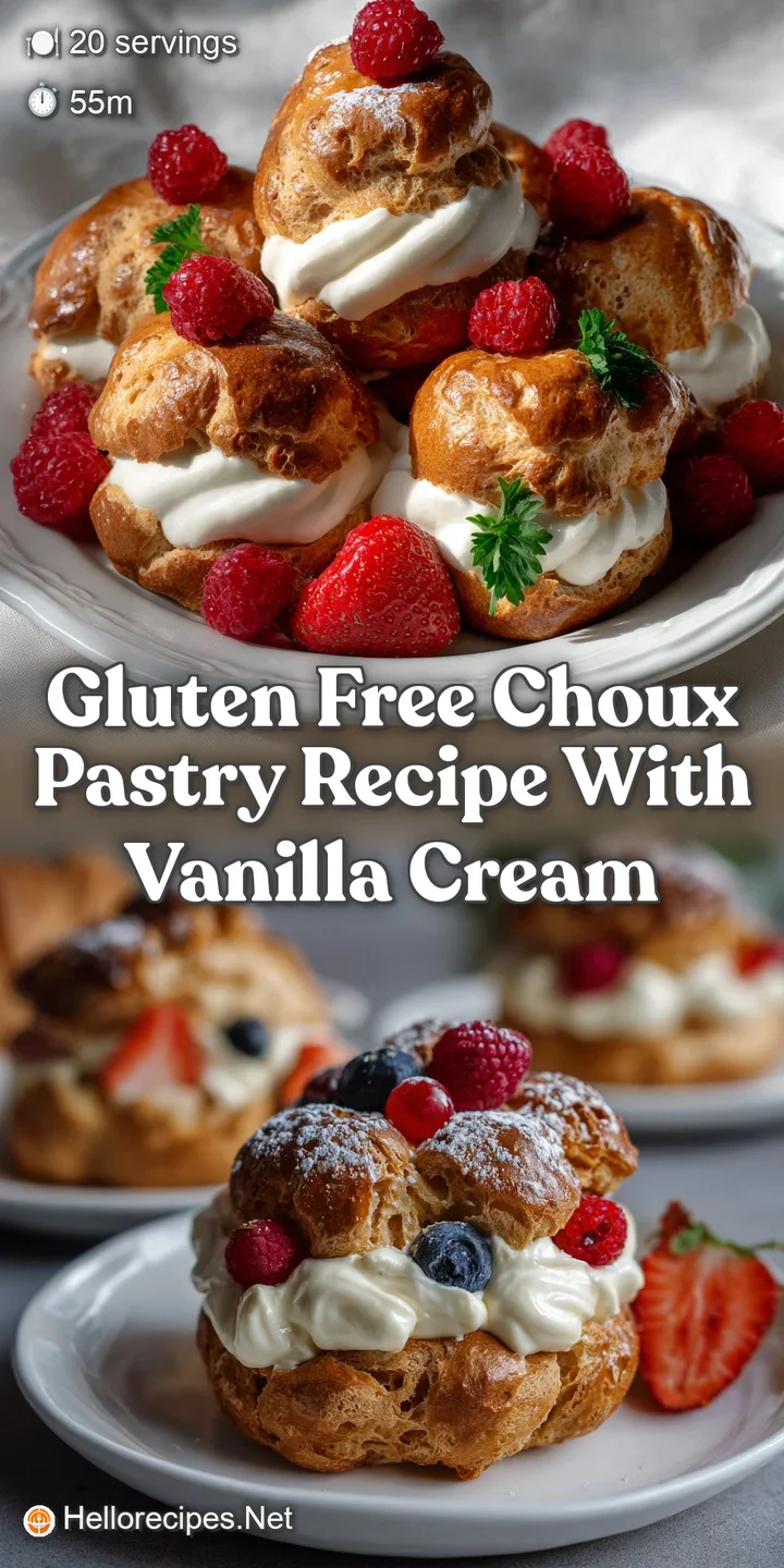 Close-up of a light, airy choux pastry revealing a luscious vanilla cream filling. The textures and color create an inviti...