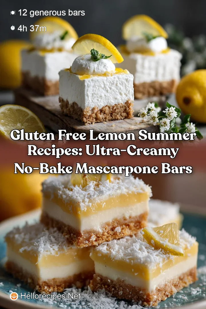 Gluten Free Lemon Summer Recipes: Ultra-Creamy No-Bake Mascarpone Bars