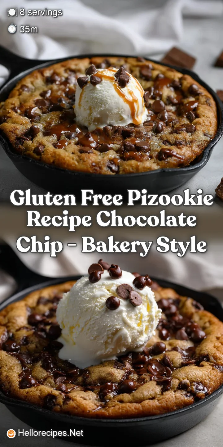 Close-up of a warm, chocolate chip-studded pizookie, the center glistening and molten, offering a tempting, delicious treat.