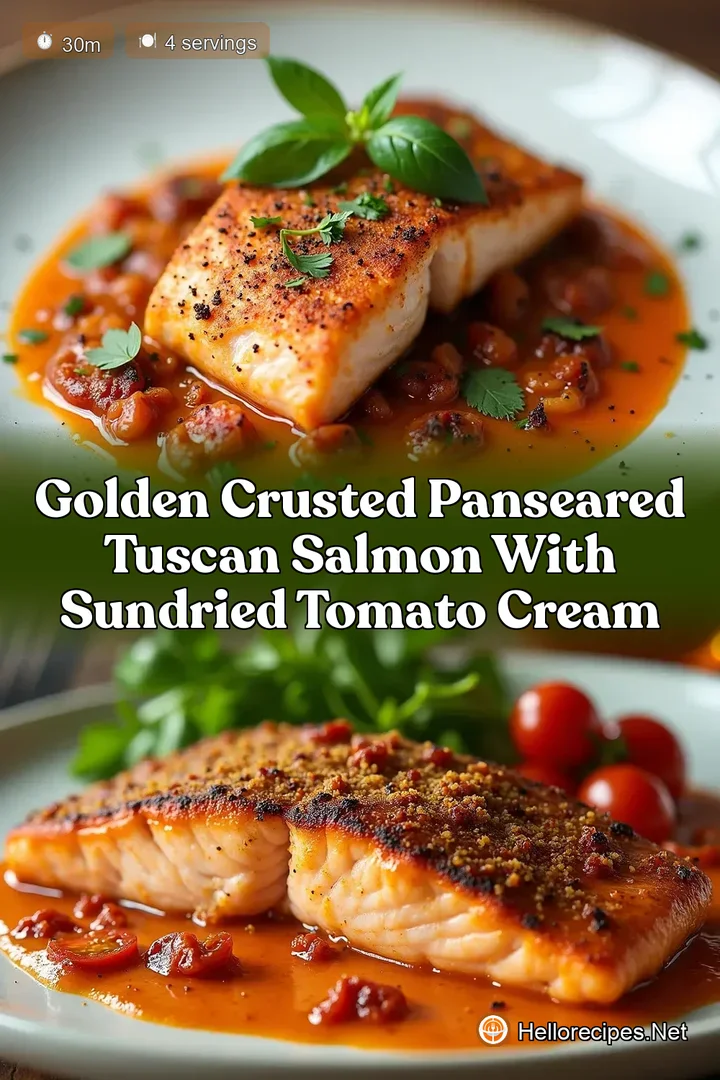 Golden Crusted PanSeared Tuscan Salmon with SunDried Tomato Cream