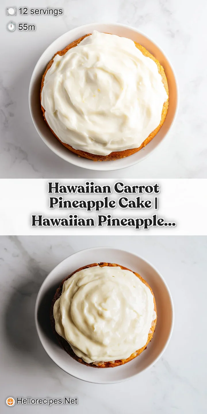 Close-up of fluffy orange cake layers with thick, velvety white icing and juicy bits of golden pineapple.