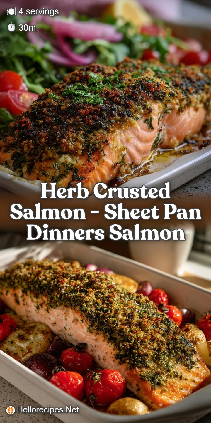 Herb Crusted Salmon - Sheet Pan Dinners Salmon
