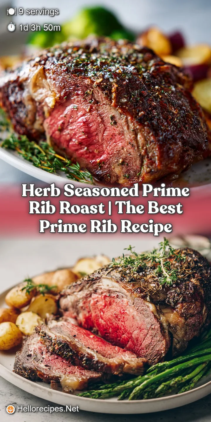 Close-up of juicy, tender prime rib with a crisp, browned crust, highlighting the flavorful sear and inviting pink center.