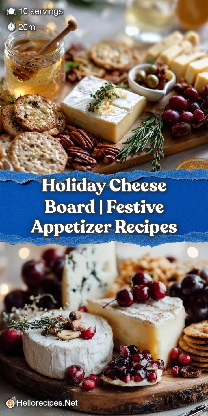 Close-up of a cheese board showcasing creamy brie drizzled with honey, alongside vibrant grapes, sharp cheddar, and crispy...