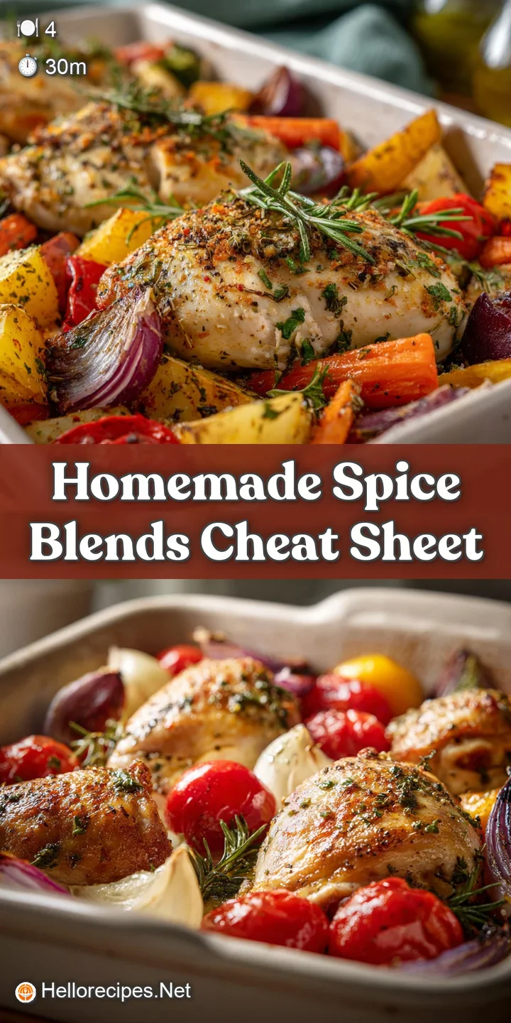 Close-up reveals glistening roasted chicken skin, perfectly caramelized vegetables, and a sprinkle of fresh herbs, signali...