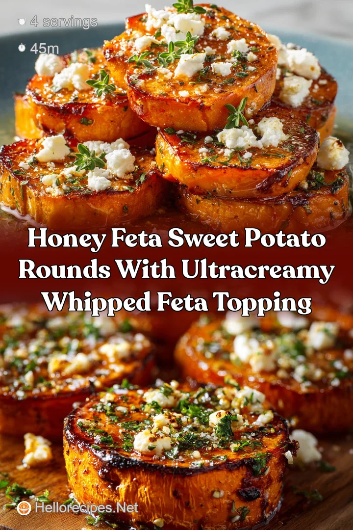 Honey Feta Sweet Potato Rounds with UltraCreamy Whipped Feta Topping