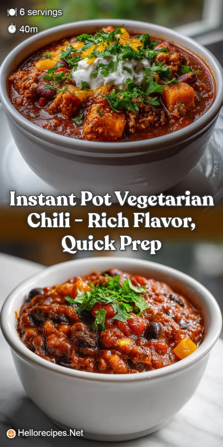 Instant Pot Vegetarian Chili - Rich Flavor Quick Prep