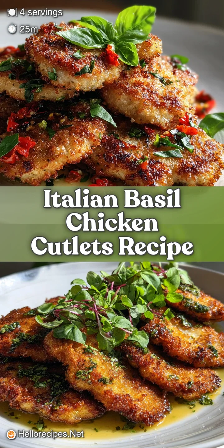 Close-up shows tender chicken with crisp browned edges, fresh basil, and glistening tomato halves, creating an enticing te...