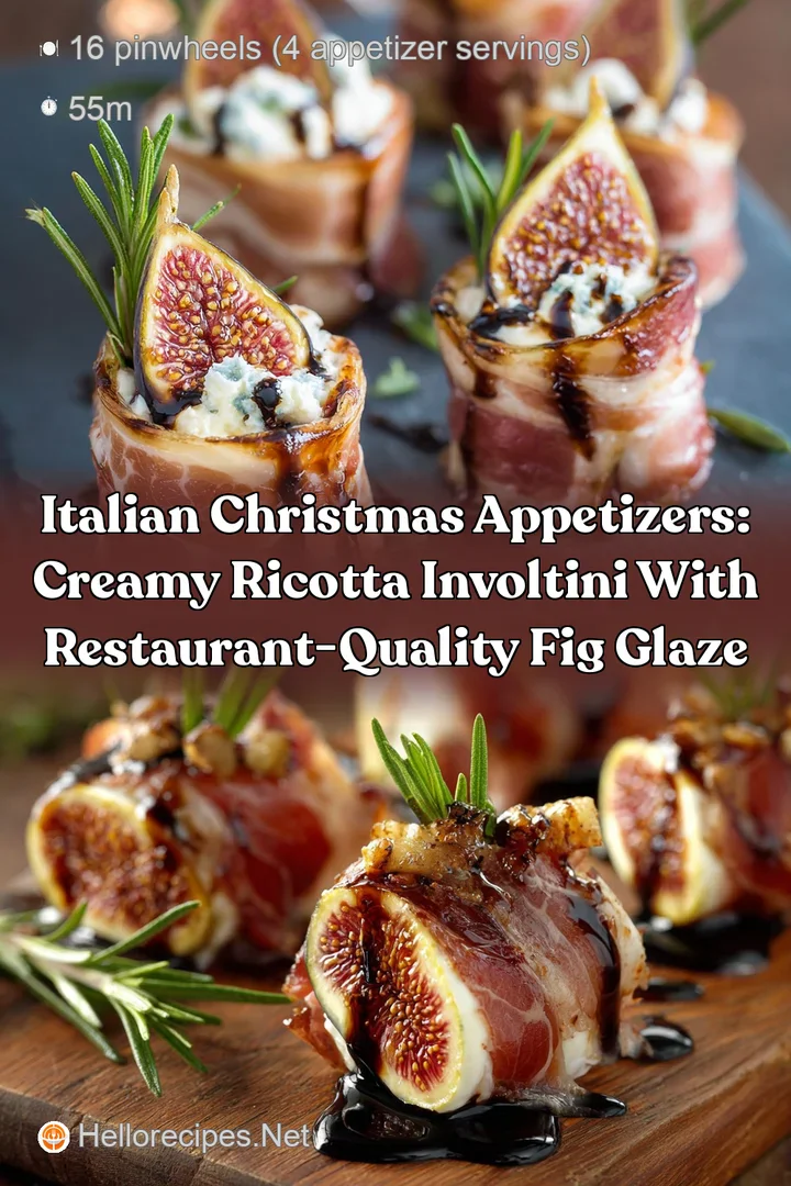Italian Christmas Appetizers: Creamy Ricotta Involtini with Restaurant-Quality Fig Glaze