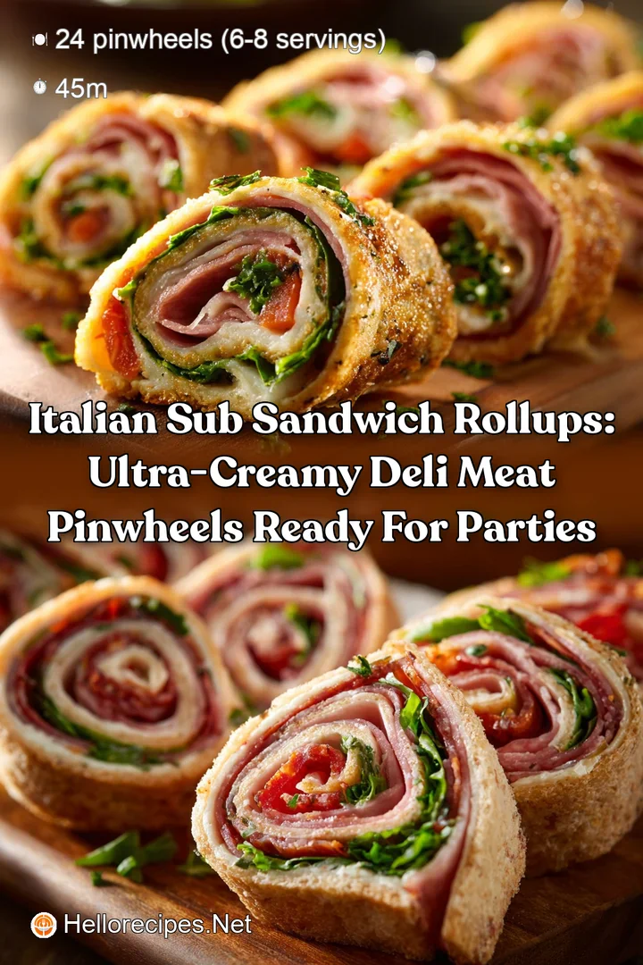 Italian Sub Sandwich RollUps: Ultra-Creamy Deli Meat Pinwheels Ready for Parties