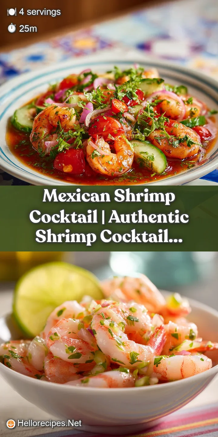 Close-up of plump, juicy pink shrimp coated in a tangy, vibrant red cocktail sauce, with hints of fresh green cilantro vis...