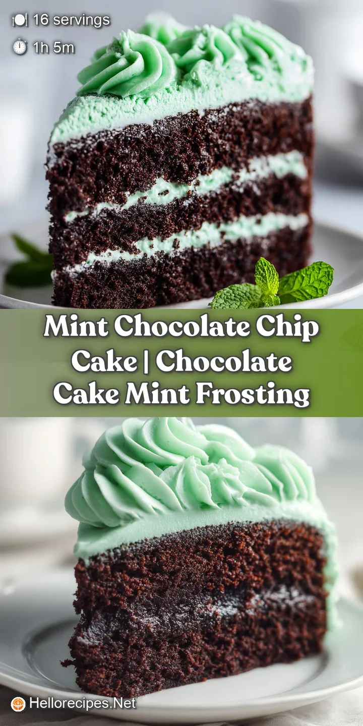 Close-up of fluffy mint green buttercream frosting and dense dark chocolate sponge with a smooth, glossy finish.