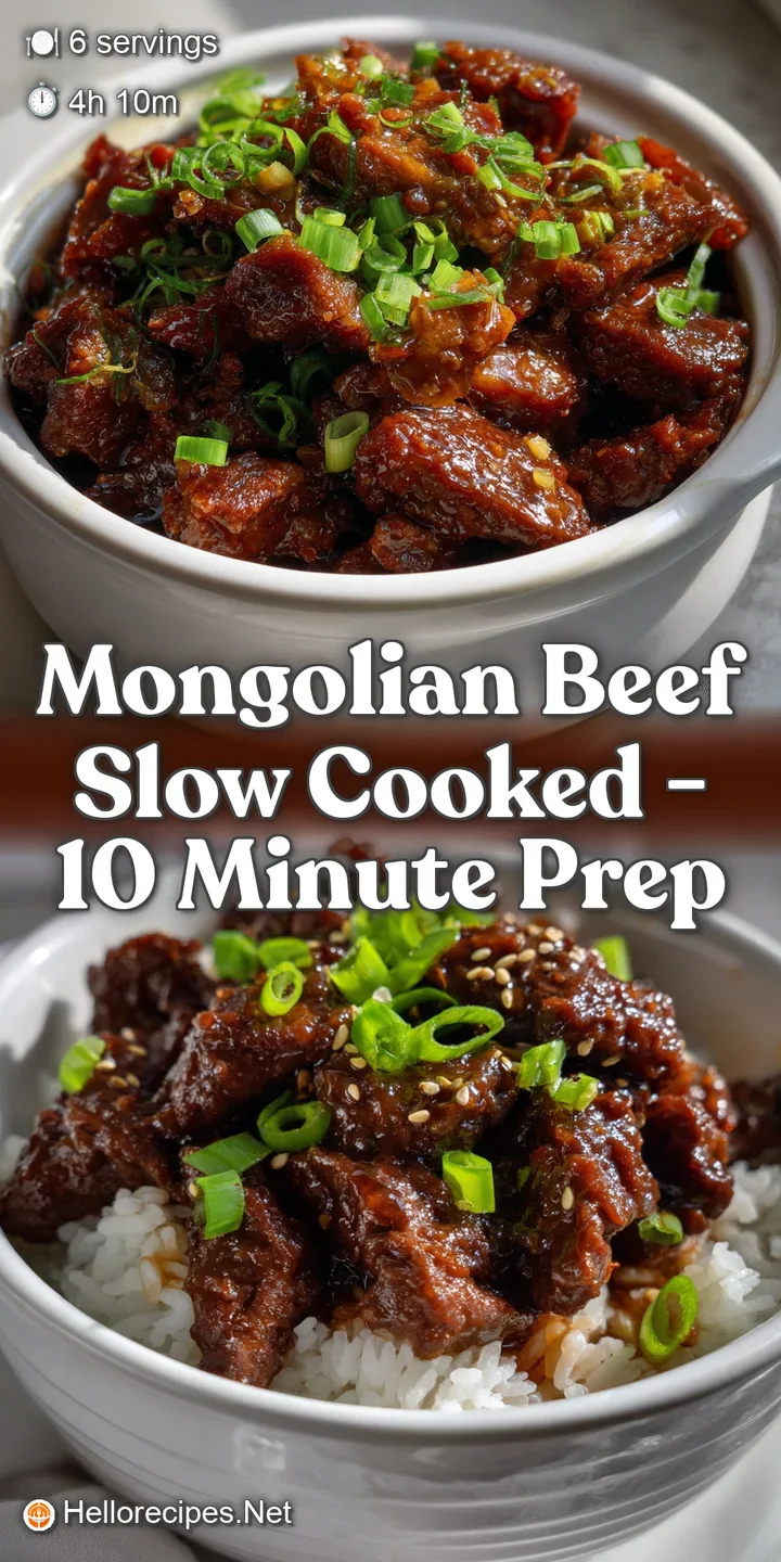 Mongolian Beef Slow Cooked - 10 Minute Prep