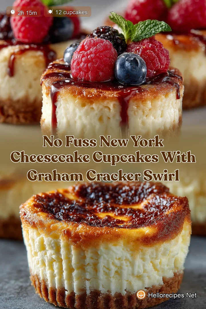 No Fuss New York Cheesecake Cupcakes with Graham Cracker Swirl