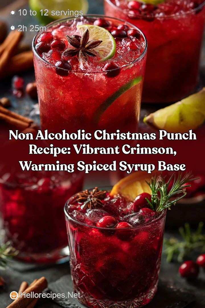 Non Alcoholic Christmas Punch Recipe: Vibrant Crimson Warming Spiced Syrup Base