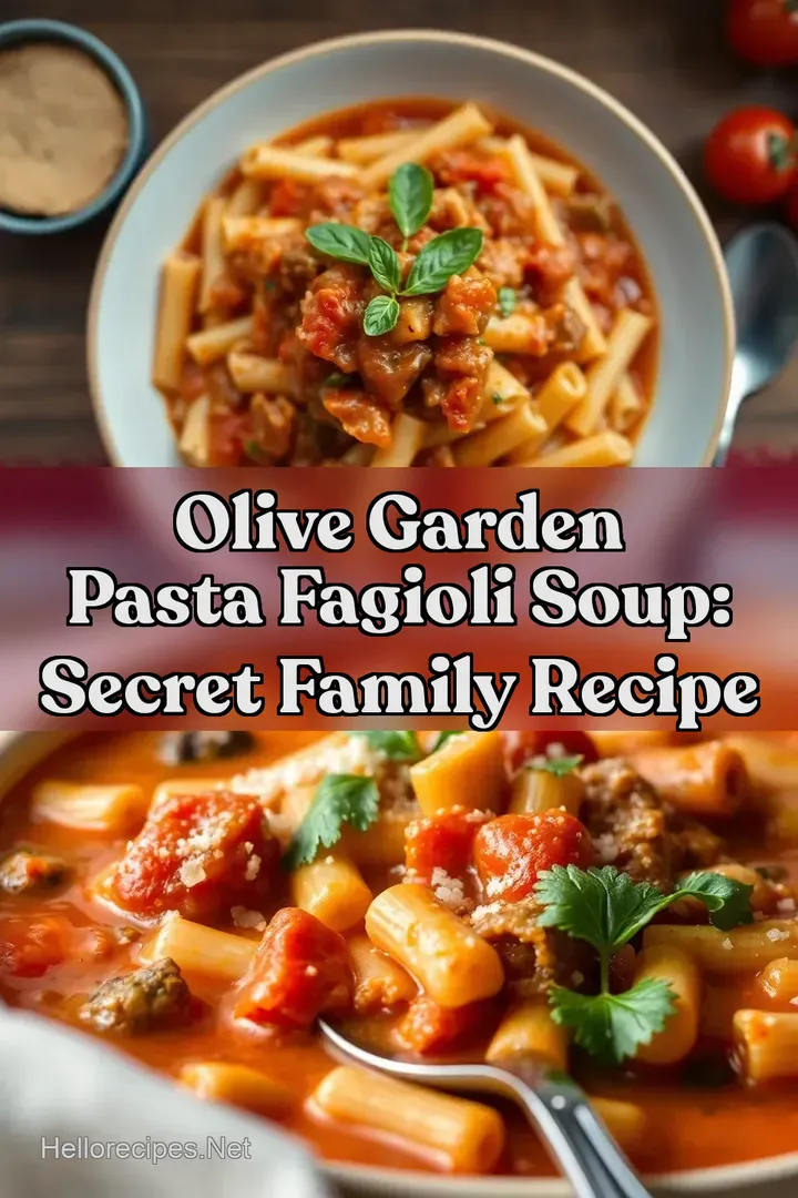 Olive Garden Pasta Fagioli Soup: Secret Family Recipe