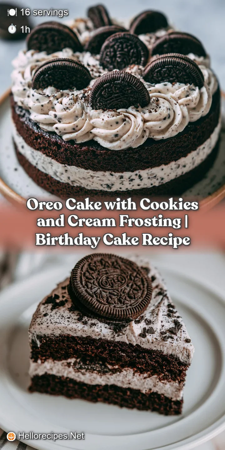 Extreme close-up of velvety white frosting blended with crunchy chocolate cookie bits and soft, moist cake layers.