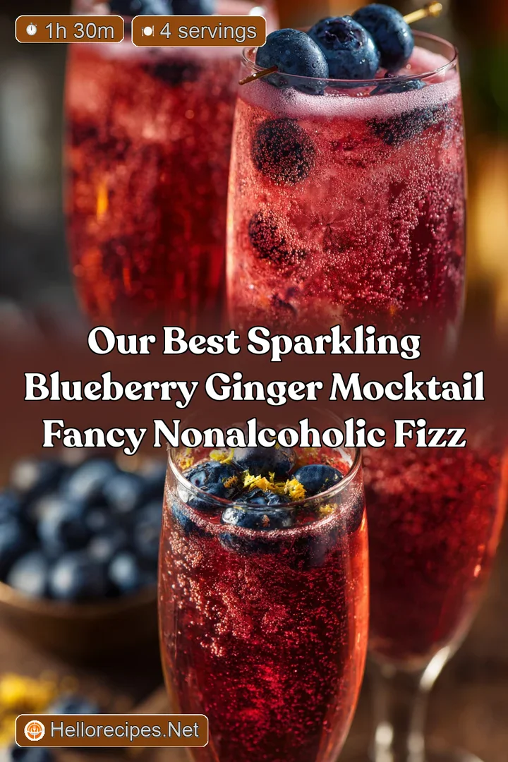 Our Best Sparkling Blueberry Ginger Mocktail Fancy NonAlcoholic Fizz