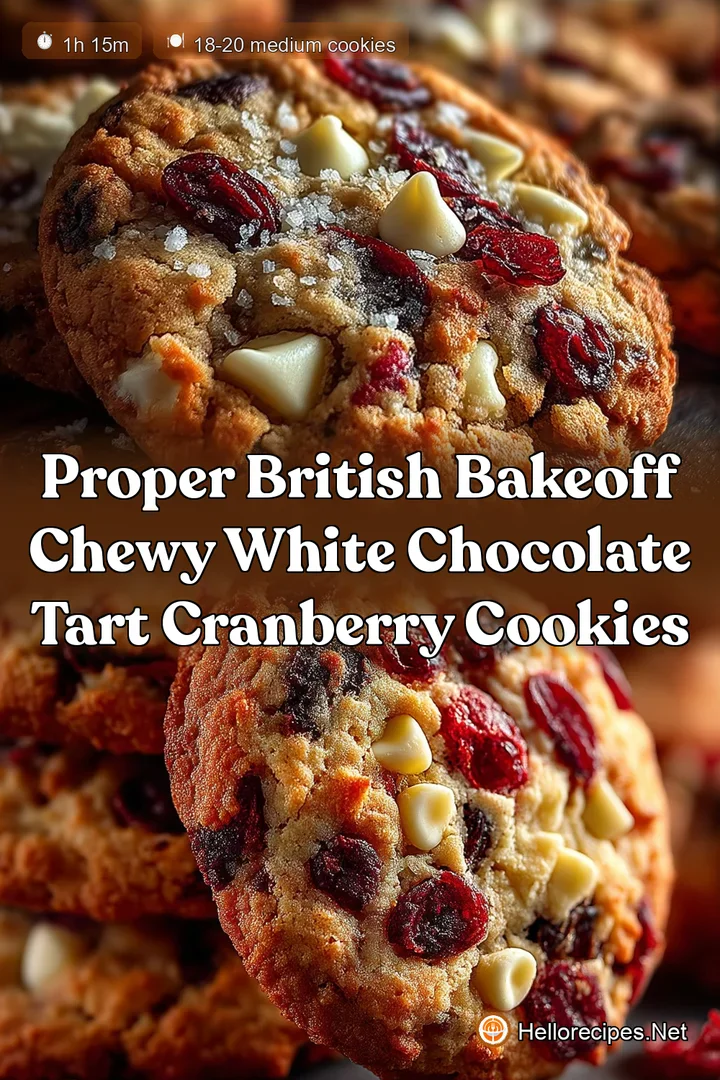 Proper British BakeOff Chewy White Chocolate Tart Cranberry Cookies