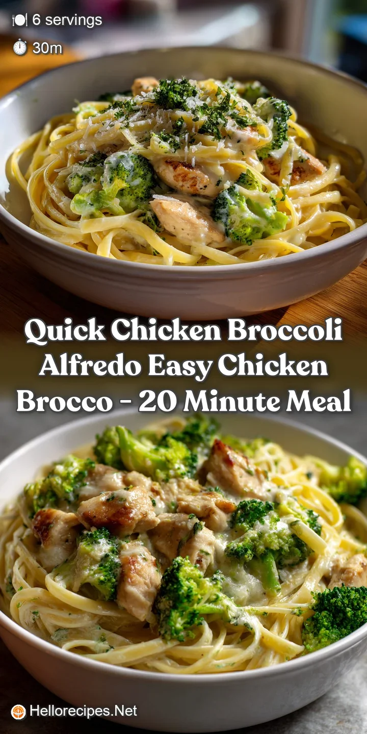 Quick Chicken Broccoli Alfredo Easy Chicken Brocco - 20 Minute Meal