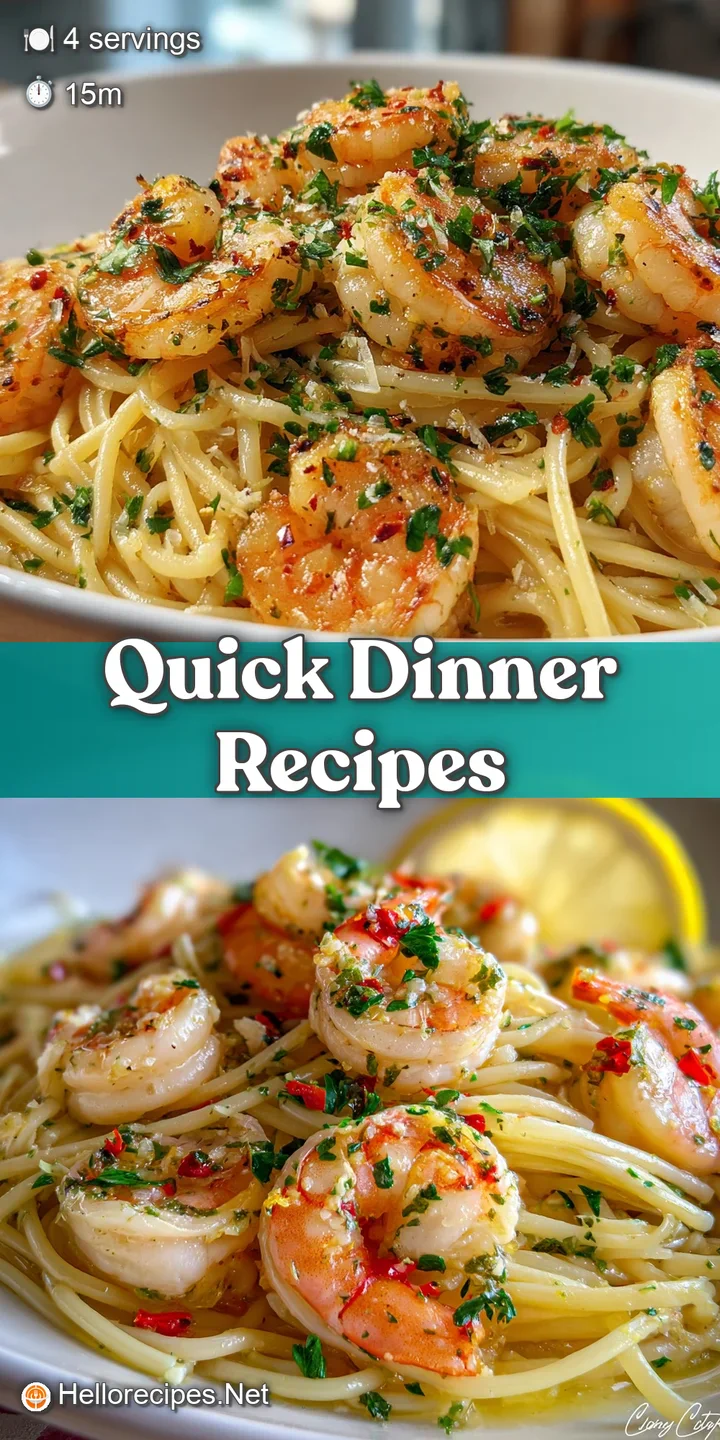 Close-up of succulent shrimp coated in a lemon-garlic sauce, glistening with butter and sprinkled with fresh, green parsley.