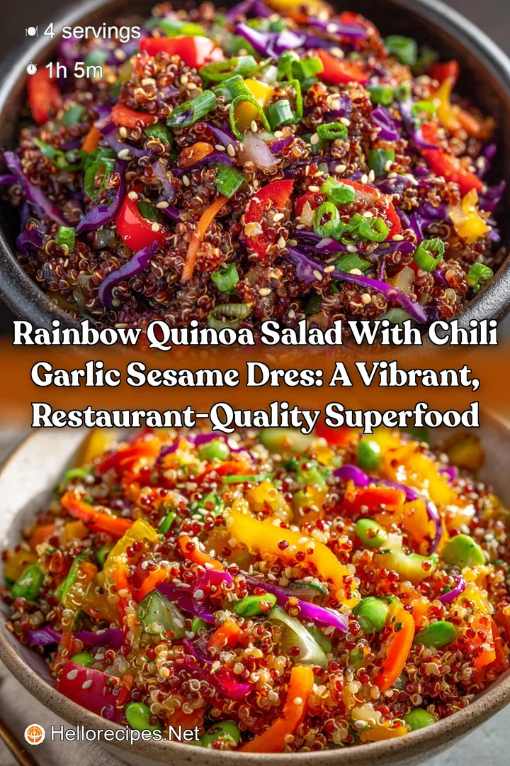 Rainbow Quinoa Salad with Chili Garlic Sesame Dres: A Vibrant Restaurant-Quality Superfood
